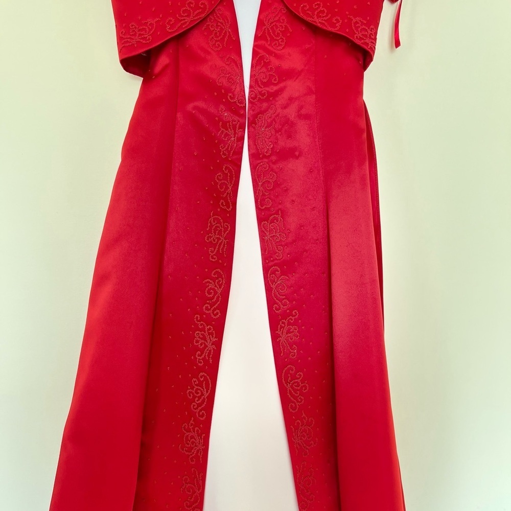 Angels New York Kids Girls Gown Sze 12 Red Formal
Dress Ocassion Holiday Festive - Picture 9 of 17